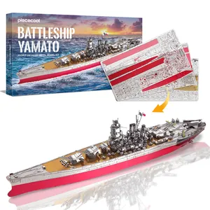 Piececool Japanse Beroemde Oorlogsschip De Grootste Slagschip Yamato Diy Model Kits 3D Metalen Puzzel Voor Volwassenen Militaire Geschenken