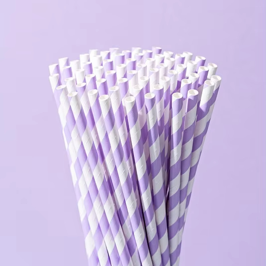 Print Biodegradable Drinking Paper Straws Black and White Paper Straw for Juice Drinking