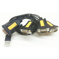 Cable Convertidor Serial USB RS232 de 4 Puertos Personalizado de Alta Calidad, Conductores de Cobre Puro, Blindaje Trenzado, Revestimiento de PVC, Níquel Negro