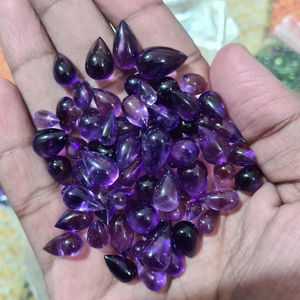 Cuentas sueltas en forma de pera de amatista Natural de alta calidad, joyería elegante, collares con diseño de gota, piedras preciosas tratadas térmicamente - Product Image 1