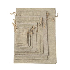 Bolsa de yute con cordón para decoración del hogar, a prueba de polvo, lavable, para regalo, zapatos, manualidades, café, con MOQ bajo - Product Image 4