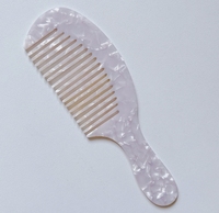 Peigne en résine d'acétate de cellulose à dents larges avec logo personnalisé, peigne en écaille de tortue en acétate de cellulose fait à la main