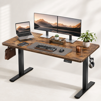 Bureau debout ergonomique moderne en métal et bois, durable, avec hauteur réglable et 2 préréglages de mémoire, idéal pour l'école et l'hôpital