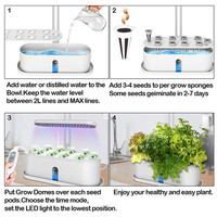 Système de culture hydroponique intérieure, 10 dosettes, 900 m, système de culture, matériaux de qualité alimentaire, jardin à domicile