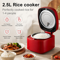 Cuisinière intelligente en acier inoxydable de 2,5 L avec pot intérieur antiadhésif et technologie de chauffage du couvercle supérieur, cuiseur à riz à faible teneur en sucre