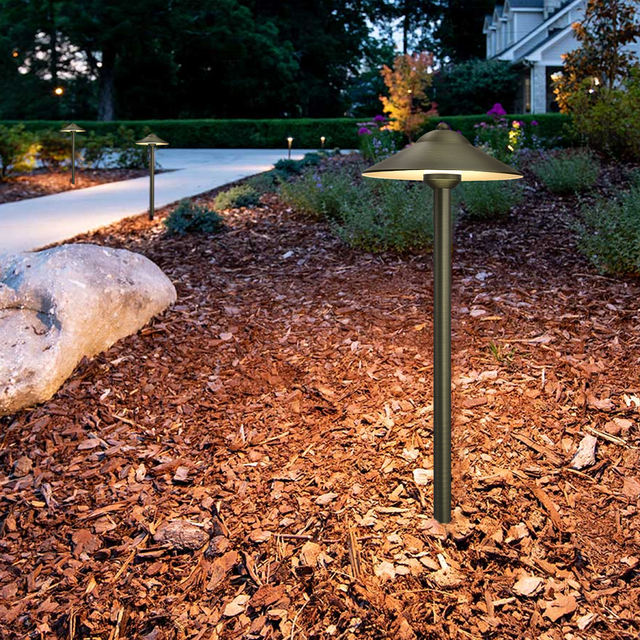 Safe 12V Low Voltage Brass LED Landscape Path Lights IP65 Outdoor Pathway Lighting Durable Garden Area Lights ETL Listed