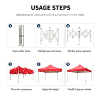 Tente pliante en aluminium 3x3, imperméable, gazebo pop-up pour salon professionnel, événement extérieur, fournisseur OEM