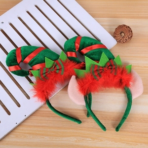 Diadema Creativa con Gorro de Duende Navideño Adornada con Plumas Rojas Vibrantes, un Accesorio para el Cabello Imprescindible para Fiestas y Festivales - Product Image 3