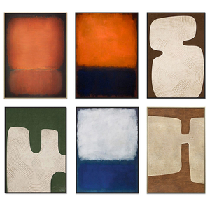 Decorazione per la casa moderna tela neutra Wabi Sabi dipinti a mano astratti texture Vintage arte della parete - Product Image 6