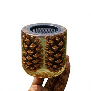 Imperial Glow Handmade Wooden <b>Oud</b> Resin Incense Burner Elegant <b>Bakhoor</b> Burner for High-End Home Fragrance and Prayer Room - Product Image 1
