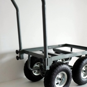 Usine ODM 4-<span class=keywords><strong>chariot</strong></span> à outils en caoutchouc pneumatique corps en acier <span class=keywords><strong>chariot</strong></span> à main plate-forme en métal OEM quatre roues pour transporteur mobile d'usine - Product Image 3