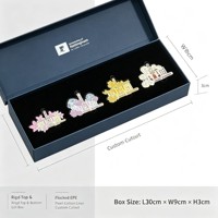 Boîte cadeau rigide personnalisée pour épingles en émail, badges métalliques, emballage cadeau magnétique avec insert floqué