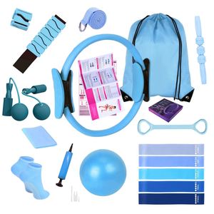 Ensemble de yoga et de Pilates 22 pièces, kit d'équipement de fitness à domicile, bandes de résistance, ballon de yoga, anneau de Pilates, bloc de yoga, entraînement pour femmes - Product Image 2
