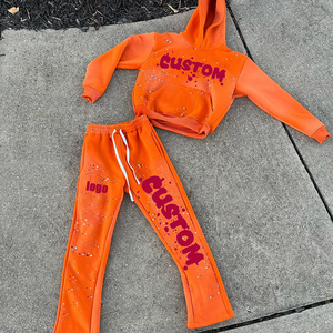 OEM/ODM Tùy Chỉnh In Logo Xếp Chồng Lên Nhau Bộ Mồ Hôi Phù Hợp Với Nam Giới Bộ Hai Mảnh Bùng Quần Bộ Hoodies Bộ Đồ Thể Thao Sweatsuit Cho Nam Giới - Product Image 3