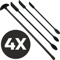 Lot de 4 spatules et grattoirs de cuisine en silicone noir écologique pour pâtisserie, crème, confiture et beurre