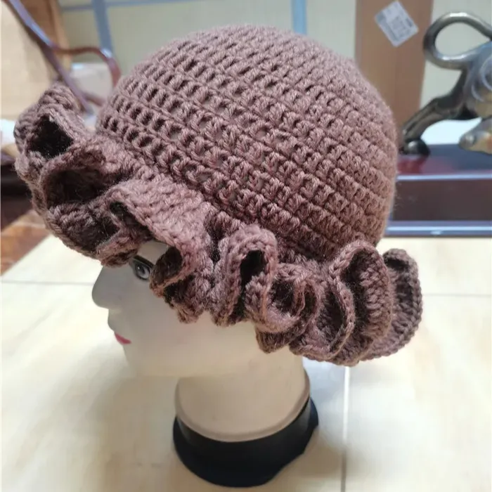 SZ794 vendita calda 2024 donne ragazze colori personalizzati modelli all'uncinetto fatti a mano in maglia volant cappelli da sole secchio per tutte le stagioni