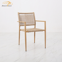 Chaise moderne en rotin meubles de salle à manger de jardin patio extérieur plastique bois 4 places table à manger et ensemble de chaises