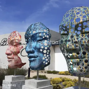 Sculpture 2023 Vincentaa High Quality Bronze Big Face Sculpture For Outdoor Decor Modern Sculptures
