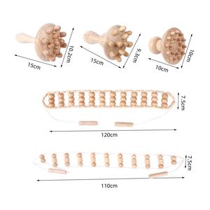 Ensemble d'outils de massage en bois de hêtre massif pour le débloquage des méridiens, comprenant un outil Gua Sha et un rouleau de massage musculaire - Product Image 4
