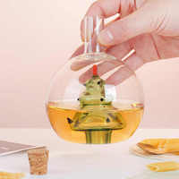Nouvelle bouteille d'huile en verre borosilicate de 400 ml, pot à huile et vinaigre en verre scellé en forme de sapin de Noël, pot à assaisonnements en verre, bouteille d'huile en verre