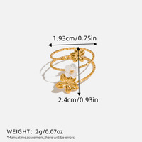 Pequeño estilo informal fresco para el uso diario Anillo de flores Distinto de moda Dulce Anillos de oro liso Colorfast Nicho Diseño de lujo Mujeres