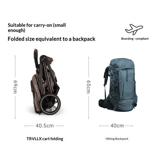 <span class=keywords><strong>Poussette</strong></span> bébé TRVL LX certifiée 3C Chine continentale, en alliage d'aluminium, avec amortisseur, légère, pliable, compatible bagage cabine, 22 kg - Product Image 4
