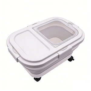 Foldable Pet Food Storage <b>Bucket</b> with Lid and Wheel Easy to Clean and Storage Waterproof and Moisture-proof - Product Image 5