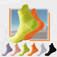 Chaussettes de course unisexes en rayonne et viscose avec amorti en tissu éponge, chaussettes de sport respirantes et antidérapantes pour l'entraînement