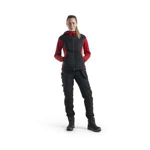 BLAKLADER - 719216459956C34 Pantalon d'artisan femme stretch dans les 4 sens Noir/Rouge-PANTALON DE TRAVAIL EAN 7330509741832 - Product Image 3