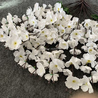 L-488 Mexikanischer Neuer Stil Kirschblüten 24 Stiele Seidenblumen Weiße Pfirsichblüten für Hochzeitsbogen-Dekoration
