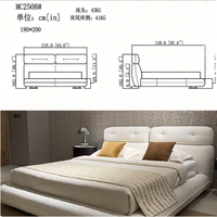 Ensemble de lit King Size, cadre de qualité, style simple, crème, hôtel, solide, vente en gros, design blanc, cadres de luxe, lit