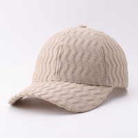 Nouvelle casquette de baseball chaude automne-hiver, style uni à rayures, en stock, vente en gros, décontractée, unisexe, tendance