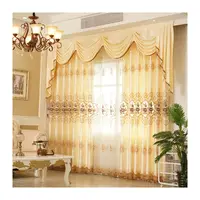 Cortinas de janela bordadas de luxo, cortinas de janela bordadas para o quarto da sala de estar