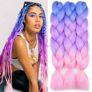 Vente en Gros d'Usine Tresses au Crochet Ombrées Pré-Étirées en Cheveux Synthétiques Texturés pour Extensions de Cheveux Africains - Product Image 5