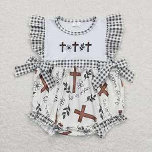 Conjunto de Ropa de Boutique para Niños Pequeños, a Juego para Hermanos, con Bordado de Cruz a Cuadros, para Pascua, Verano - Product Image 6