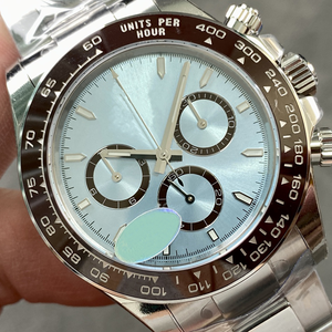 Reloj Mecánico de Lujo para Hombre, Diseño Clásico 4131 4132, Esfera Azul Hielo, Cronógrafo, Fondo Transparente, Movimiento Visible - Product Image 2