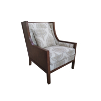 Fauteuil classique marron en tissu pour hôtel, salon ou chambre d'hôtes, mobilier de salon, chaise d'appoint rembourrée