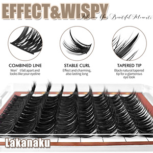 Pestañas postizas Lakanaku XP01 XP02 XP03 XP04 XP05, fibras sintéticas, maquillaje natural suave y rizado para ojos gruesos - Product Image 2