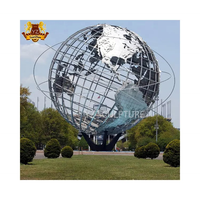 Decoración de Parque al Aire Libre, Globo Terráqueo de Metal de Gran Tamaño, Estatua de Globo Terráqueo de Acero Inoxidable en Venta
