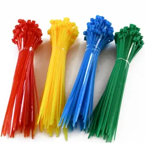 Attaches de câble attaches zippées enveloppes paquet en plastique robuste nylon autobloquant solide 100 pièces cravate adhésive nylon 6 granulés fil nylon