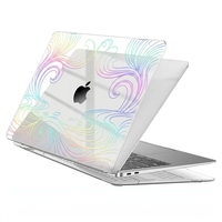 Coque d'ordinateur portable de luxe irisée avec estampage à froid, motif personnalisé, impression colorée, étui en cristal, protection pour MacBook Air/Pro