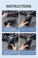 Compresseur d'Air Portable ABS pour Pneus de Voiture Moto 150psi, Mini Pompe Gonflable sans Fil avec Écran LED pour Vélo
