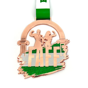 ميدالية منافسة عالية الجودة شعار مخصص ميدالية معدنية للركض بريق تأثير المينا للنساء ماراثون لياقة بدنية فييستا - Product Image 3