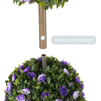 Arbre artificiel en PE de 120 cm, triple boule de roses, design KD, plante artificielle peu encombrante, boule de roses vertes, topiaire pour anniversaire et vente en gros