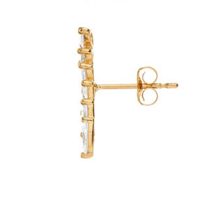 Boucles d'oreilles d'escalade en zircon cubique marquise en argent plaqué or <span class=keywords><strong>de</strong></span> luxe à la mode S925 pour femmes - Product Image 2