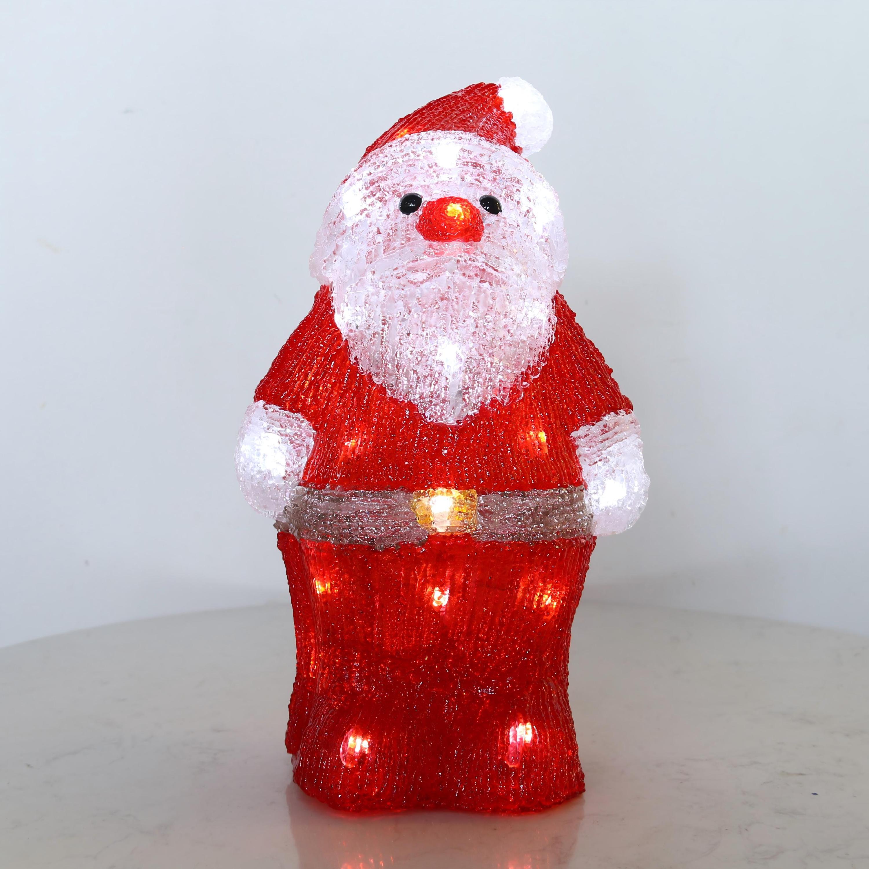 Hot Items LED Lights Acrylic Santa Light Warm White 20*17*33cm for Christmas Home Living Room Decoration