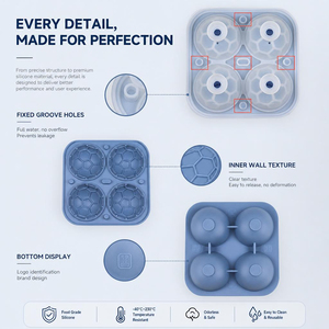 Molde de Silicona Platino para Bolas de Hielo, Libre de BPA, Grado Alimenticio, Bandeja para Esferas de Hielo Deportivas, Béisbol, Fútbol, Baloncesto, Golf, Fútbol Soccer - Product Image 5