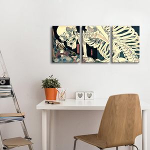 Set <span class=keywords><strong>di</strong></span> 3 <span class=keywords><strong>Dipinti</strong></span> a Olio Astratti Moderni con Strega e Scheletro per Ufficio, Soggiorno, Camera da Letto, Decorazione Artistica da Appendere - Product Image 1