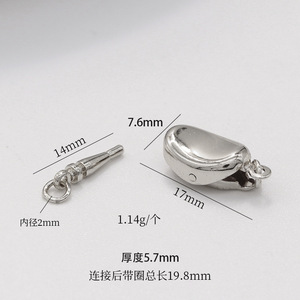 14K emas DIY aksesoris perhiasan perahu berbentuk bantal Ingots perhiasan gesper mutiara kalung gelang menghubungkan gesper - Product Image 6