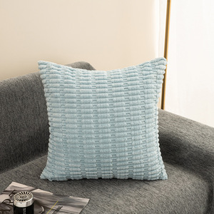 Corduroy Decorative Throw Pillow Covers 18x18 Inch Soft Boho Striped Pillow Covers Modern Farmhouse Home Decor for Sofa - Product Image 2